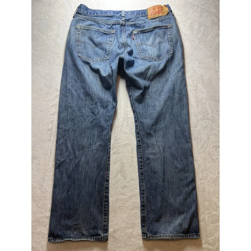Levi's 501 Men's Jeans 36x30 Blue Button Fly Straight Leg Denim
